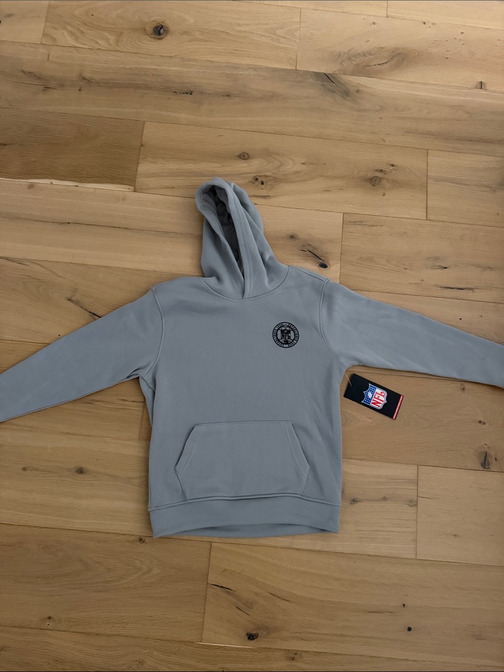 NFL Light Gray Pullover Hoodie with Small Chest Logo